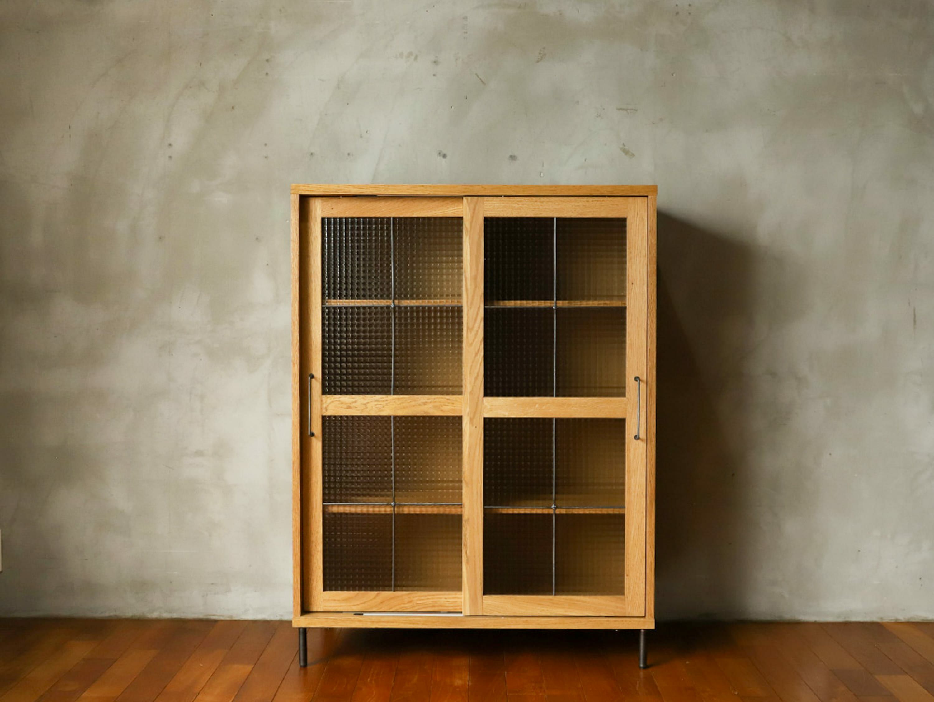 cadeal】slide glass cabinet low (スライドガラスキャビネット ロー 
