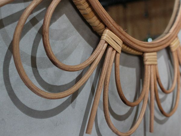 早いもの勝ち！アデペシュ　rotta rattan mirror 3個セット ロッタ ラタン ミラー フルール L | 家具・インテリア a.depeche