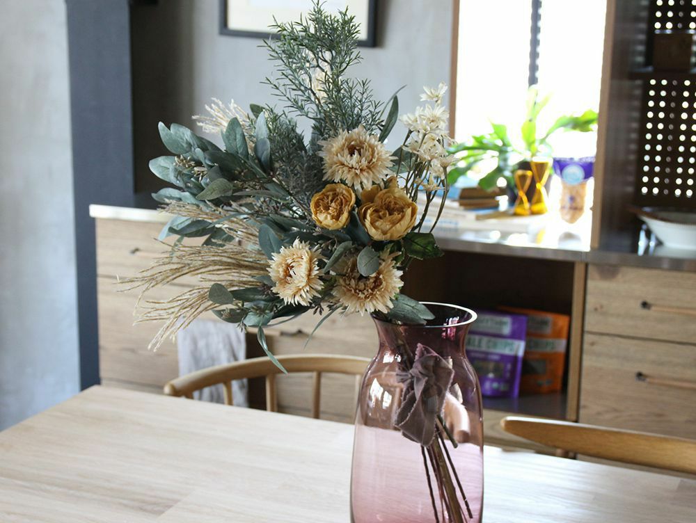 アーティフィシャルフラワー 造花 ドライバラ ベージュ | 家具
