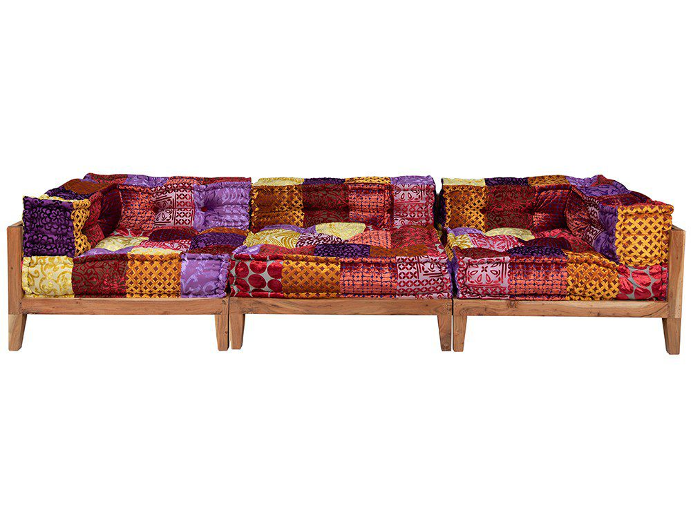 送料無料】ブロックマルチ ソファ コーナー パッチワーク ミックス - a