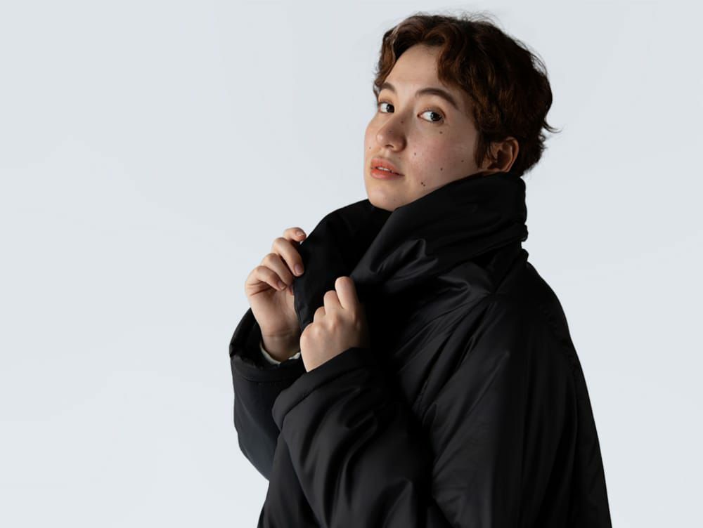 ショールカラーダウンジャケット - a.depeche(アデペシュ)