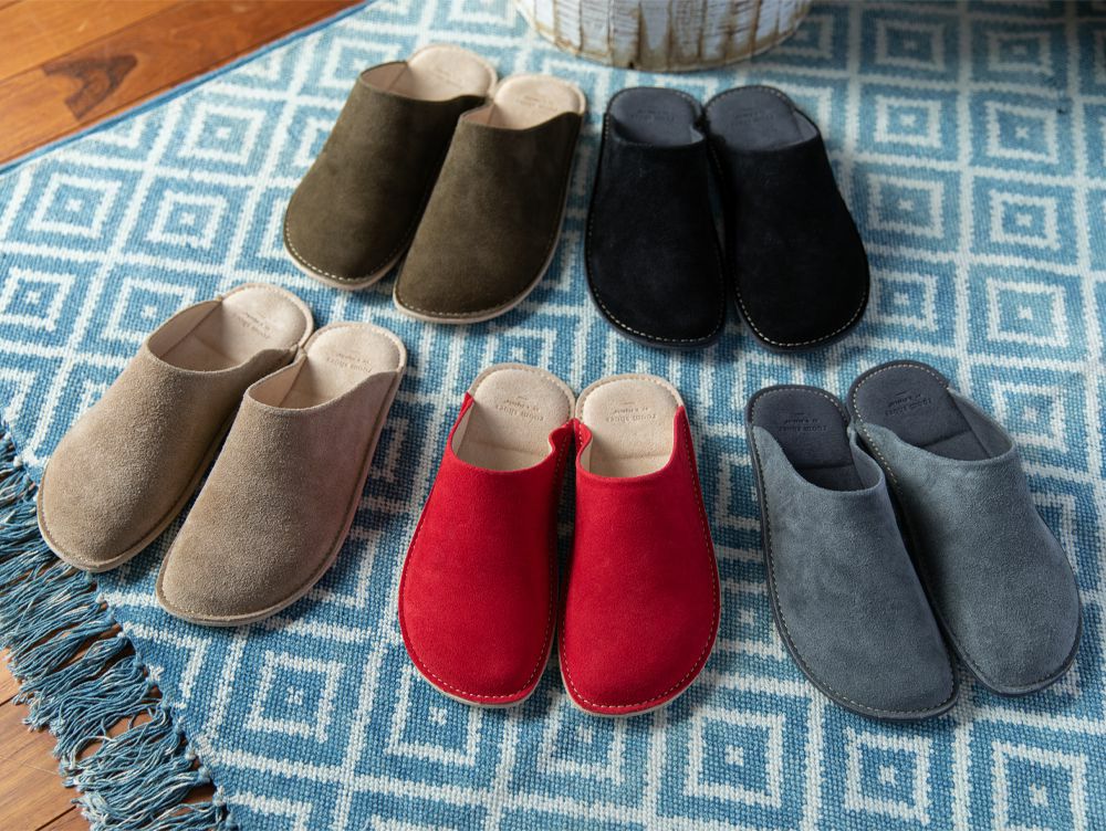 Reela ベロアレザー Red レディース スリッパ 新品 決算セール10%OFF]リーラ ベロア レザー スリッパ M | 家具