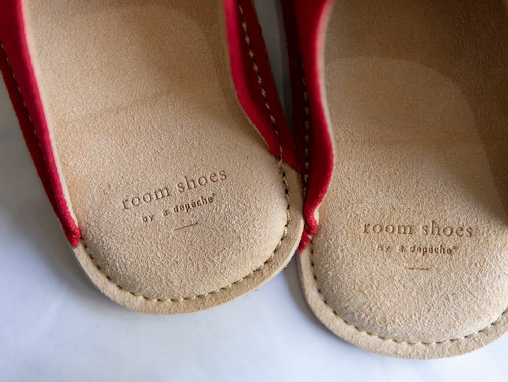 リーラ ベロア レザー スリッパ M