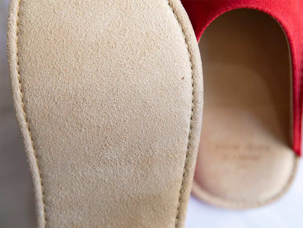 リーラ ベロア レザー スリッパ M