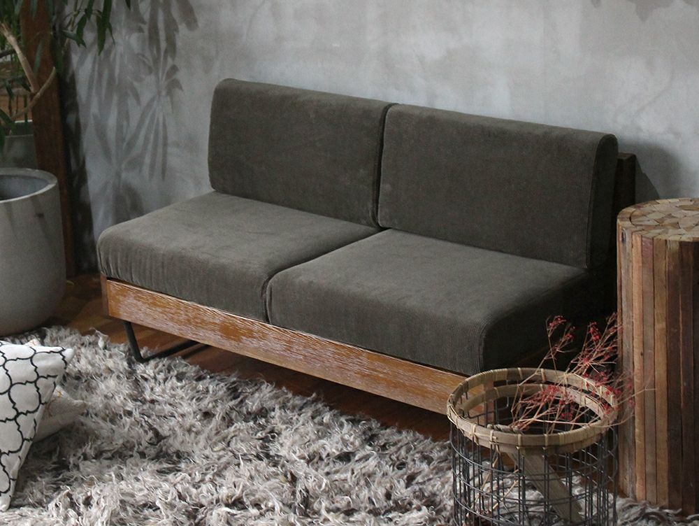 取扱終了][旧仕様] ウォーム LD ソファ アームレス ダークカーキ