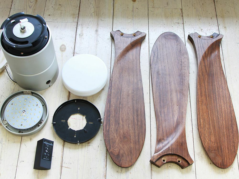 Modern Collection LED シーリングファン REAL wood blades