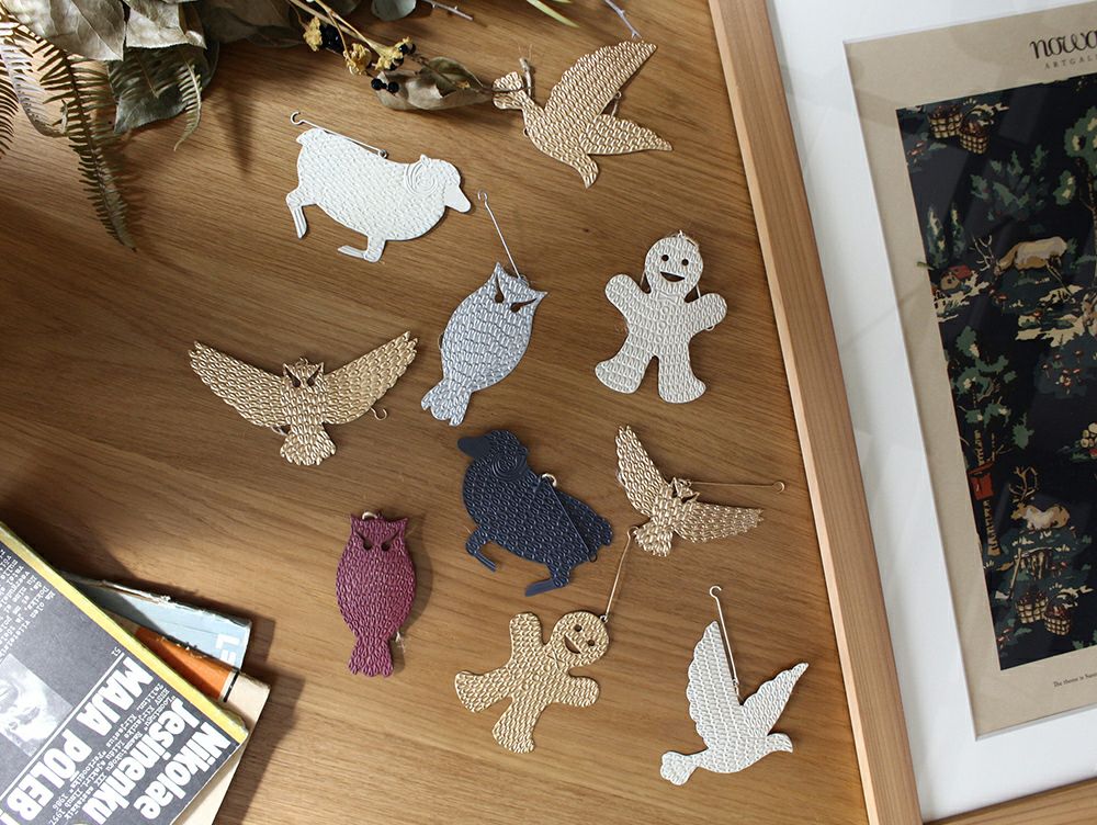 飾ったり添えたり エンボス ブリキオーナメント ハト L | 家具