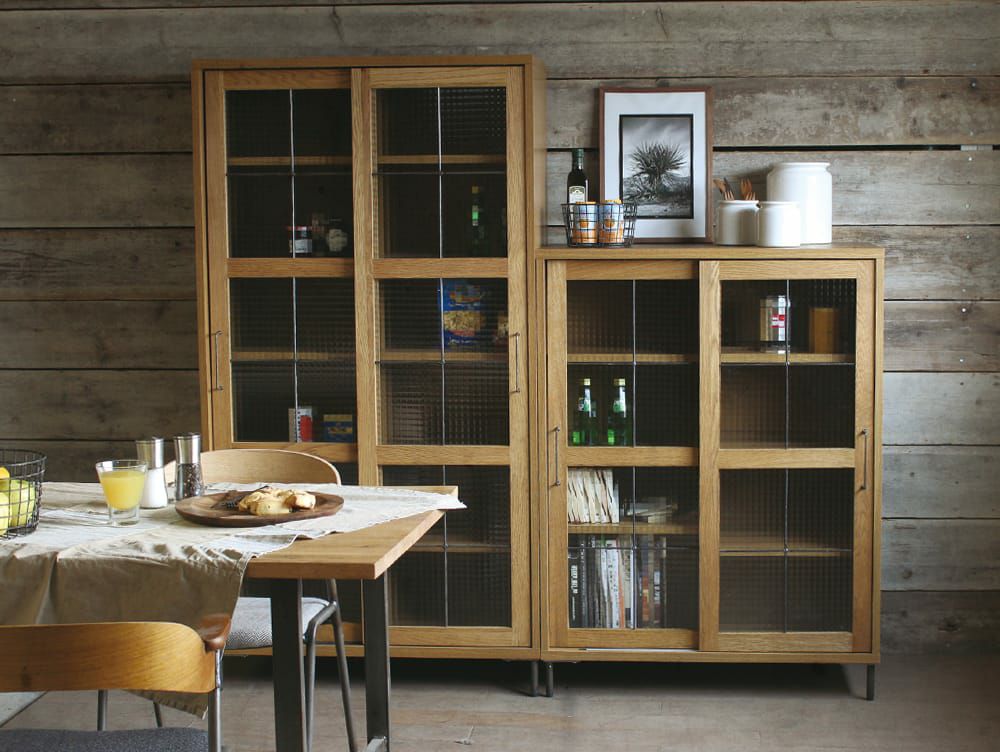 取扱終了]カデル スライドガラスキャビネット ロー[旧仕様] - a