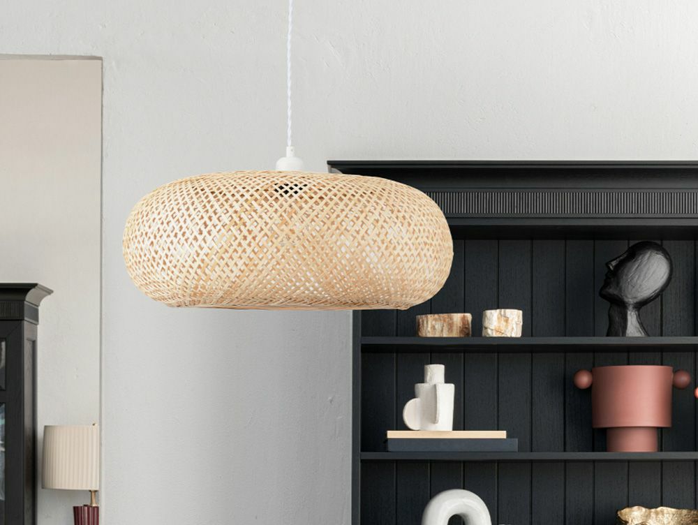 ペンダントライト 1灯 LED 天井照明 スワン電器 天然素材の竹を使用