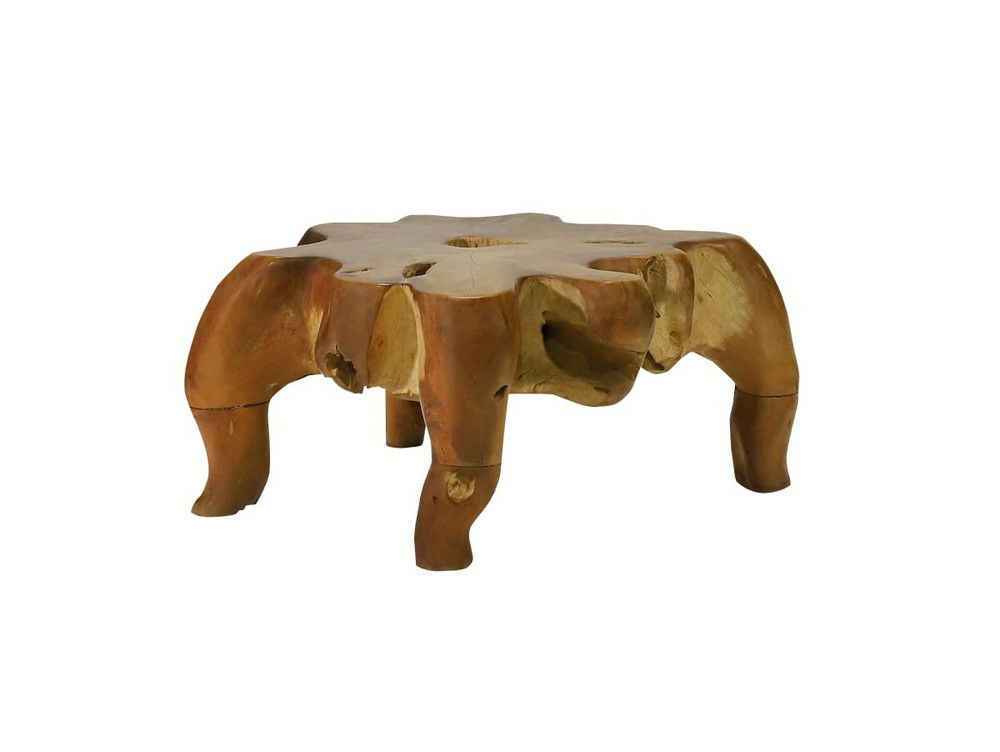 ［引取り限定] チーク　ラウンドテーブル 無垢木製 テーブル】GALLUP | リクレイムド チーク ラウンド