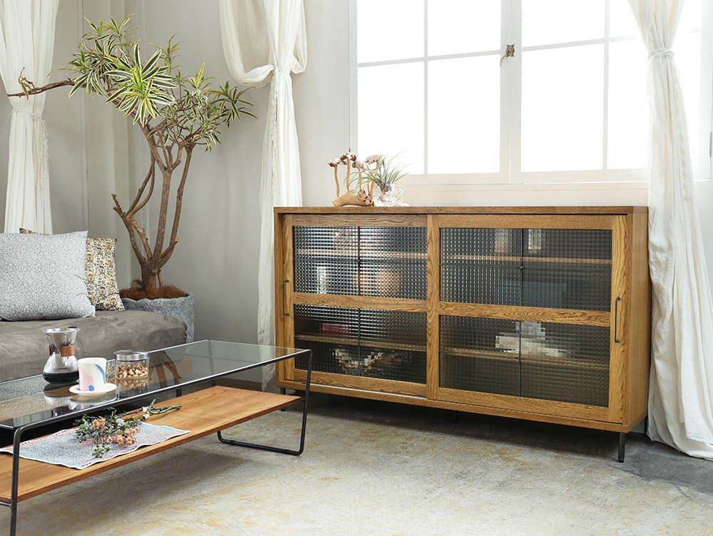 送料無料】カデル スライドガラスローボード 1500 - a.depeche(アデペシュ)